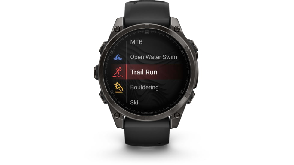 Garmin fenix 8 AMOLED 47mm GPS Watch, Sapphire, Carbon Gray DLC Titanium with Black/Pebble Gray Silicone, 010-02904-20