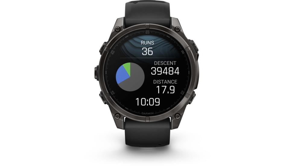 Garmin fenix 8 AMOLED 47mm GPS Watch, Sapphire, Carbon Gray DLC Titanium with Black/Pebble Gray Silicone, 010-02904-20