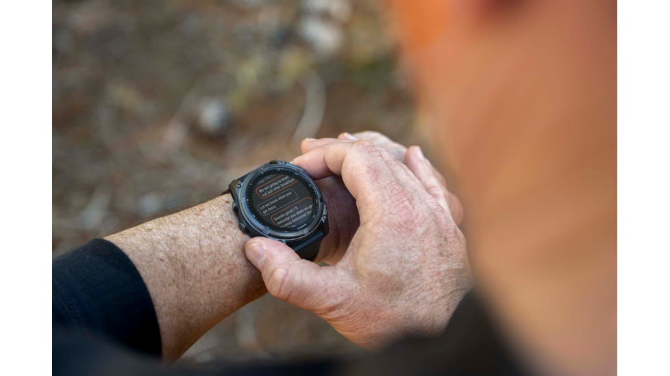Garmin fenix 8 AMOLED 47mm GPS Watch, Sapphire, Carbon Gray DLC Titanium with Black/Pebble Gray Silicone, 010-02904-20