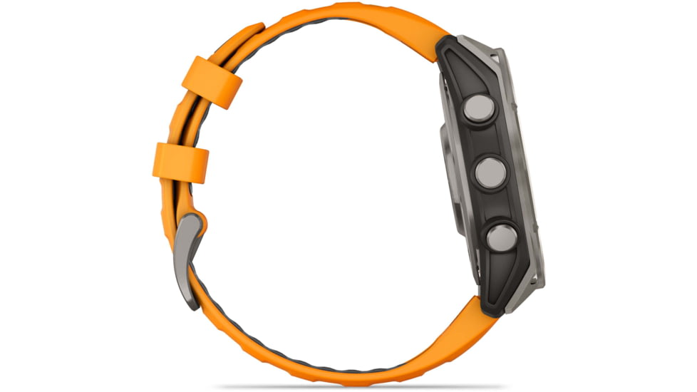 Garmin fenix 8 AMOLED 47mm GPS Watch, Sapphire, Titanium with Spark Orange/Graphite Silicone Band, 010-02904-10