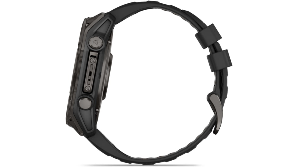 Garmin fenix 8 AMOLED 51mm GPS Watch, Sapphire, Carbon Gray DLC Titanium with Black/Pebble Gray Silicone, 010-02905-20