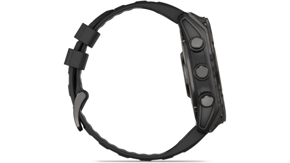 Garmin fenix 8 AMOLED 51mm GPS Watch, Sapphire, Carbon Gray DLC Titanium with Black/Pebble Gray Silicone, 010-02905-20