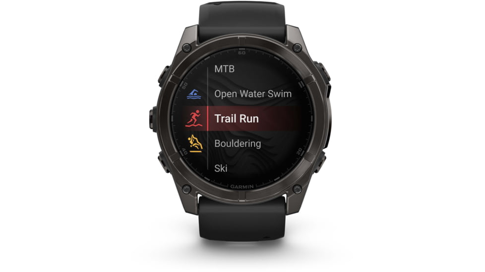 Garmin fenix 8 AMOLED 51mm GPS Watch, Sapphire, Carbon Gray DLC Titanium with Black/Pebble Gray Silicone, 010-02905-20