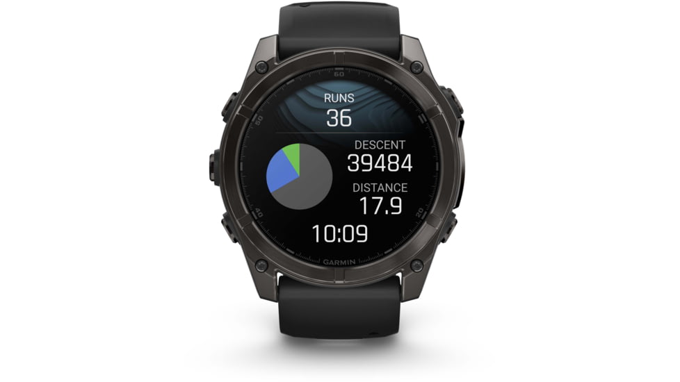 Garmin fenix 8 AMOLED 51mm GPS Watch, Sapphire, Carbon Gray DLC Titanium with Black/Pebble Gray Silicone, 010-02905-20