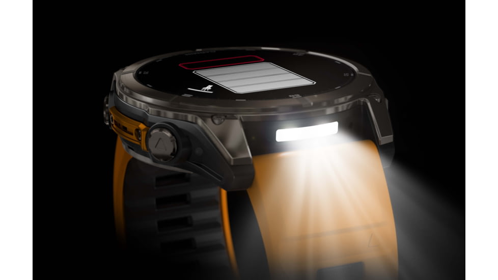 Garmin fenix 8 AMOLED 51mm GPS Watch, Sapphire, Titanium with Spark Orange/Graphite Silicone Band, 010-02905-10