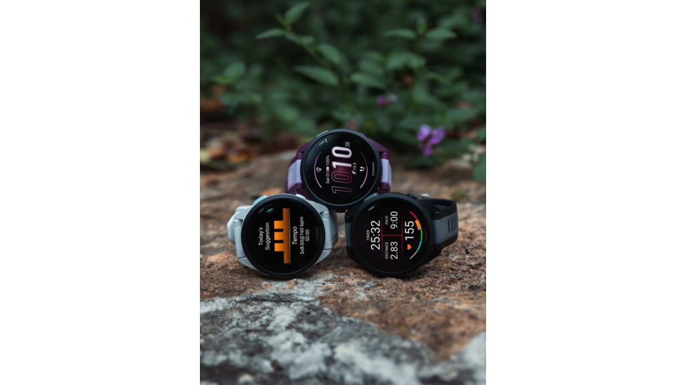 Garmin Forerunner 165 43mm Watch, Black/Slate Gray, 010-02863-20