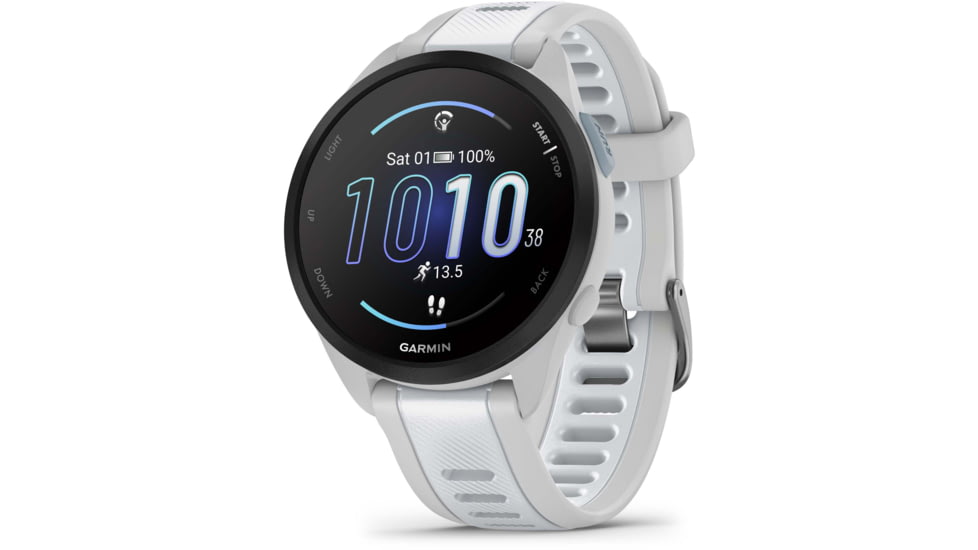 Garmin Forerunner 165 43mm Watch, Mist Gray/Whitestone, 010-02863-21
