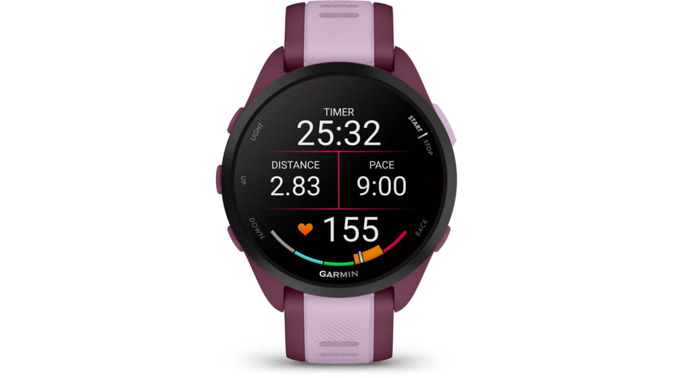 Garmin Forerunner 165 Music 43mm Watch, Berry/Lilac, 010-02863-33