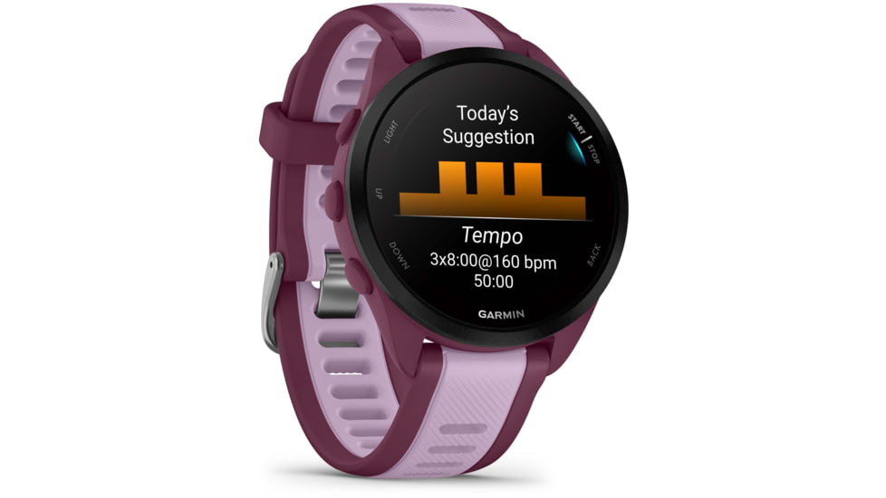 Garmin Forerunner 165 Music 43mm Watch, Berry/Lilac, 010-02863-33