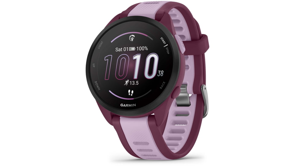 Garmin Forerunner 165 Music 43mm Watch, Berry/Lilac, 010-02863-33