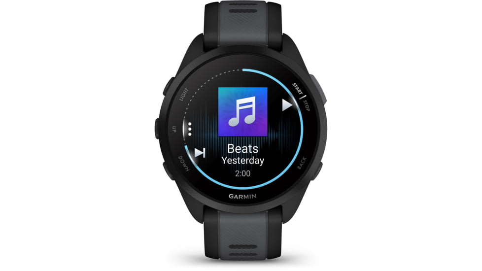 Garmin Forerunner 165 Music 43mm Watch, Black/Slate Gray, 010-02863-30