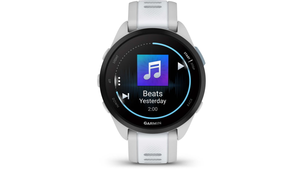 Garmin Forerunner 165 Music 43mm Watch, Mist Gray/Whitestone, 010-02863-31