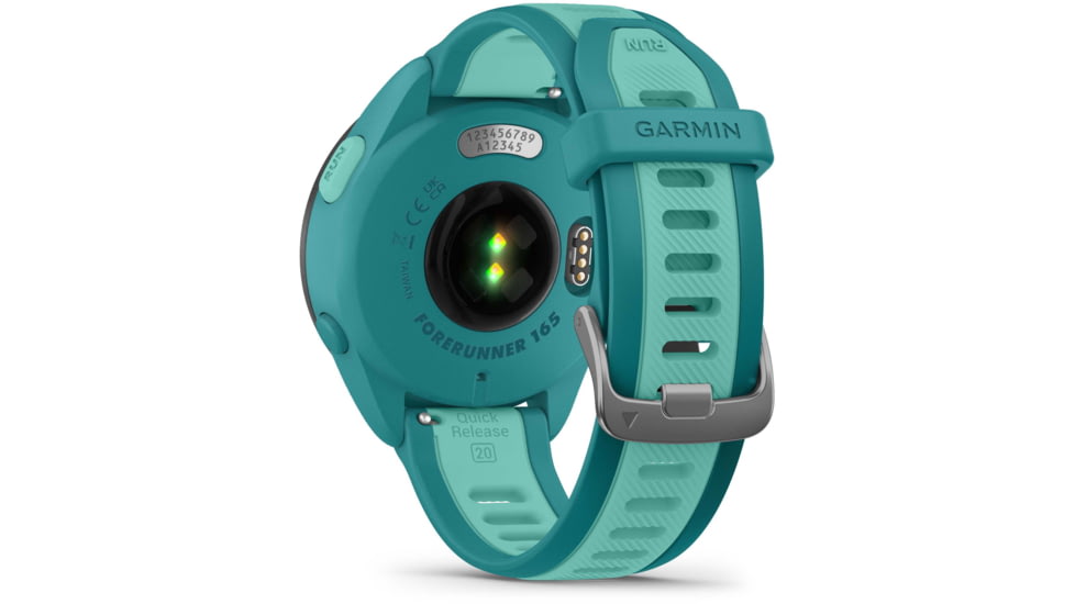 Garmin Forerunner 165 Music 43mm Watch, Turquoise/Aqua, 010-02863-32