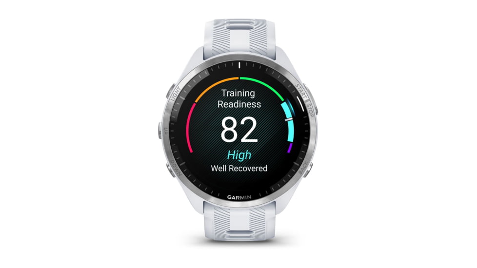 Garmin Forerunner 965, Titanium Bezel w/ Whitestone Case and Whitestone/Powder Gray Silicone Band, 010-02809-01