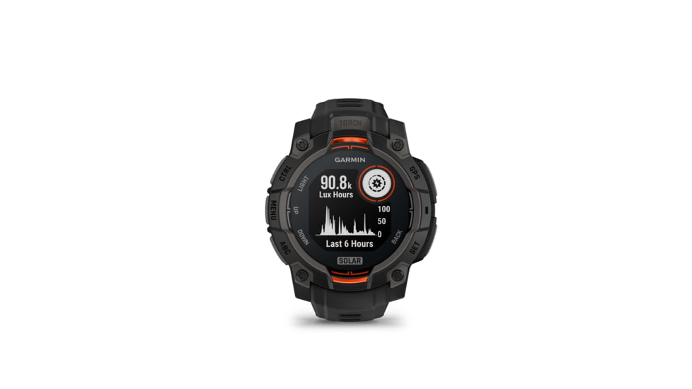 Garmin Instinct 3 Solar GPS Watch, 45mm dia, Black, 010-02934-00