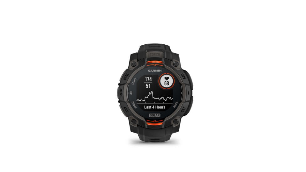 Garmin Instinct 3 Solar GPS Watch, 45mm dia, Black, 010-02934-00