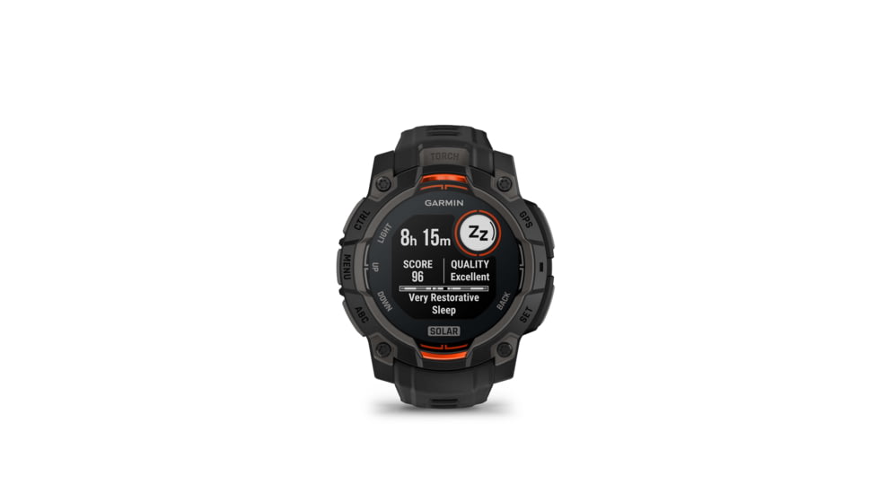 Garmin Instinct 3 Solar GPS Watch, 45mm dia, Black, 010-02934-00