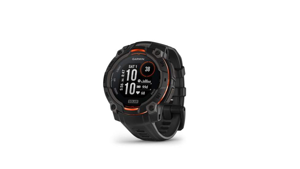 Garmin Instinct 3 Solar GPS Watch, 45mm dia, Black, 010-02934-00