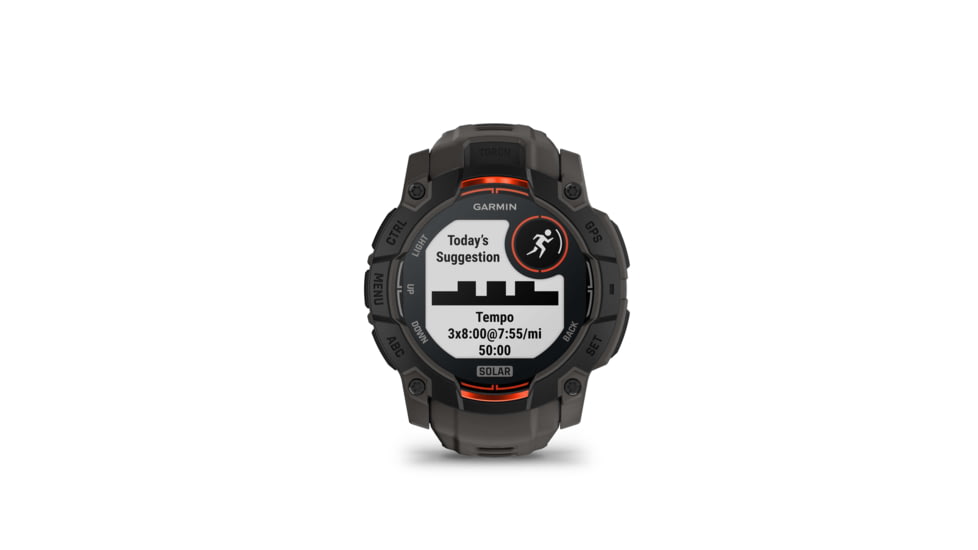Garmin Instinct 3 Solar GPS Watch, 50mm dia, Black/Charcoal, 010-02935-00