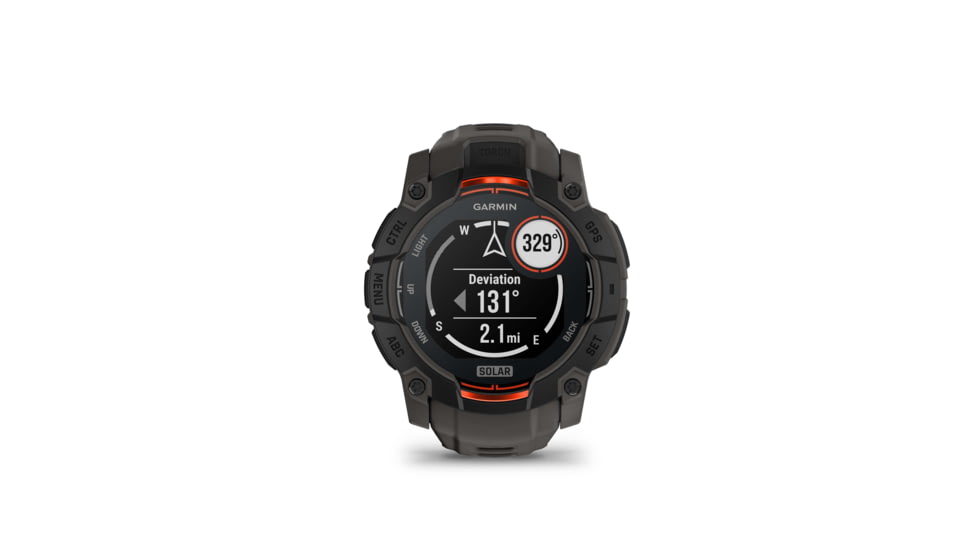 Garmin Instinct 3 Solar GPS Watch, 50mm dia, Black/Charcoal, 010-02935-00