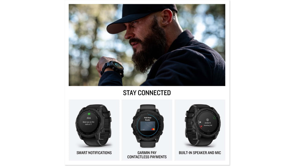 Garmin Tactix 8 Premium Tactical GPS Watch - AMOLED, 47mm, Black, 010-03405-00