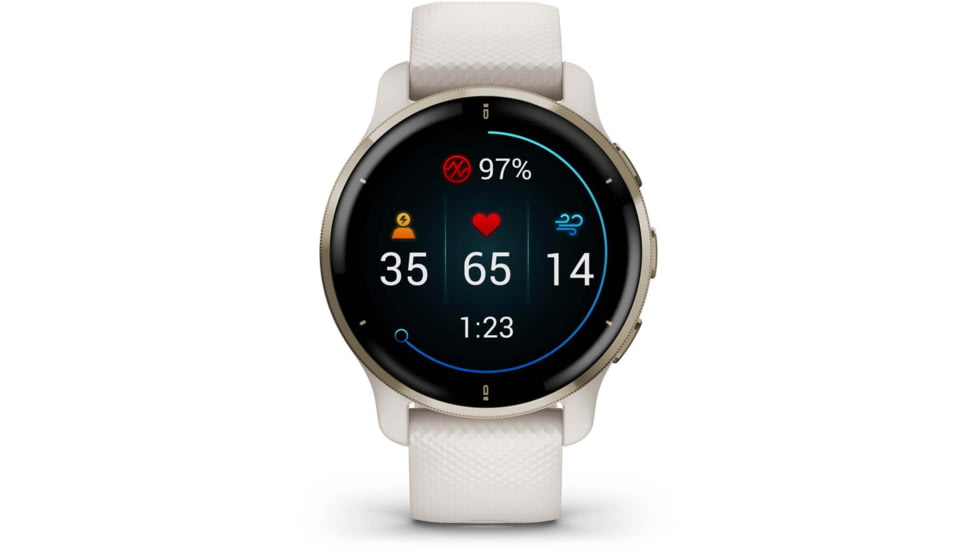 Garmin Venu 2 Plus Smartwatch, Ivory/Cream Gold, 40mm, Rechargeable, 0100249602