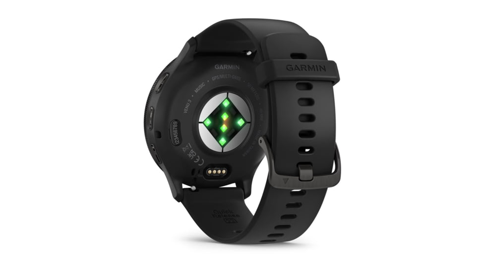 Garmin Venu 3 Watch, Slate Stainless Steel Bezel w/ Black Case and Silicone Band, 010-02784-01