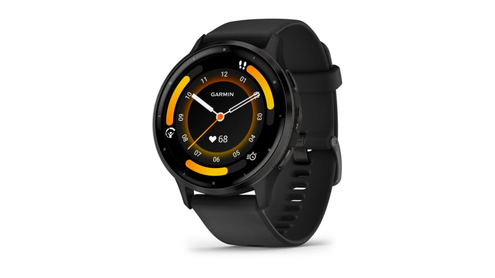 Garmin Venu 3 Watch, Slate Stainless Steel Bezel w/ Black Case and Silicone Band, 010-02784-01