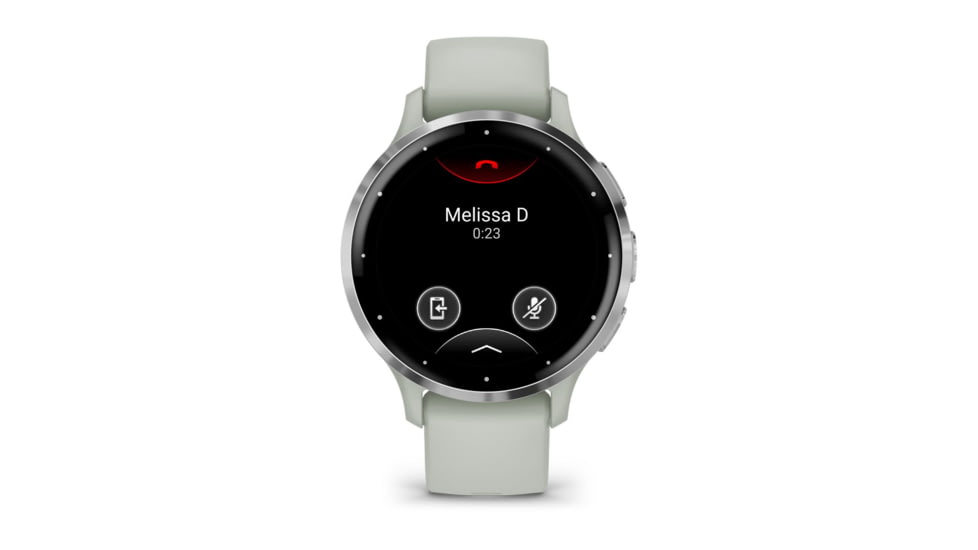 Garmin Venu 3S Watch, Silver Stainless Steel Bezel w/ Sage Gray Case and Silicone Band, 010-02785-01