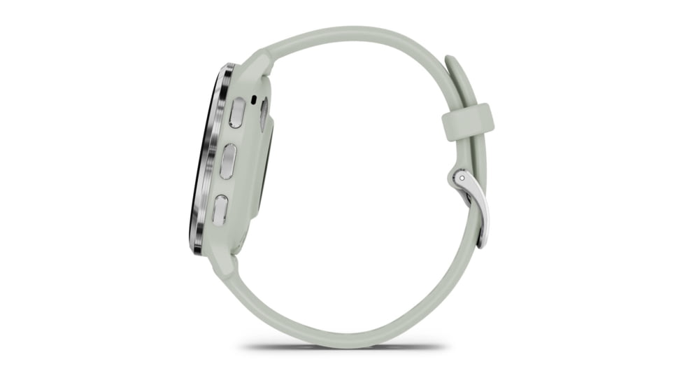 Garmin Venu 3S Watch, Silver Stainless Steel Bezel w/ Sage Gray Case and Silicone Band, 010-02785-01