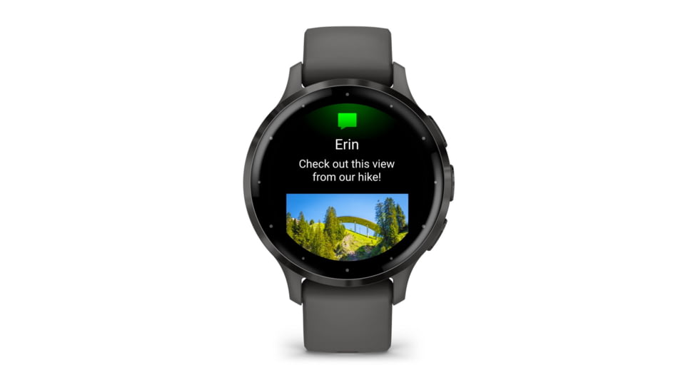 Garmin Venu 3S Watch, Slate Stainless Steel Bezel w/ Pebble Gray Case and Silicone Band, 010-02785-00
