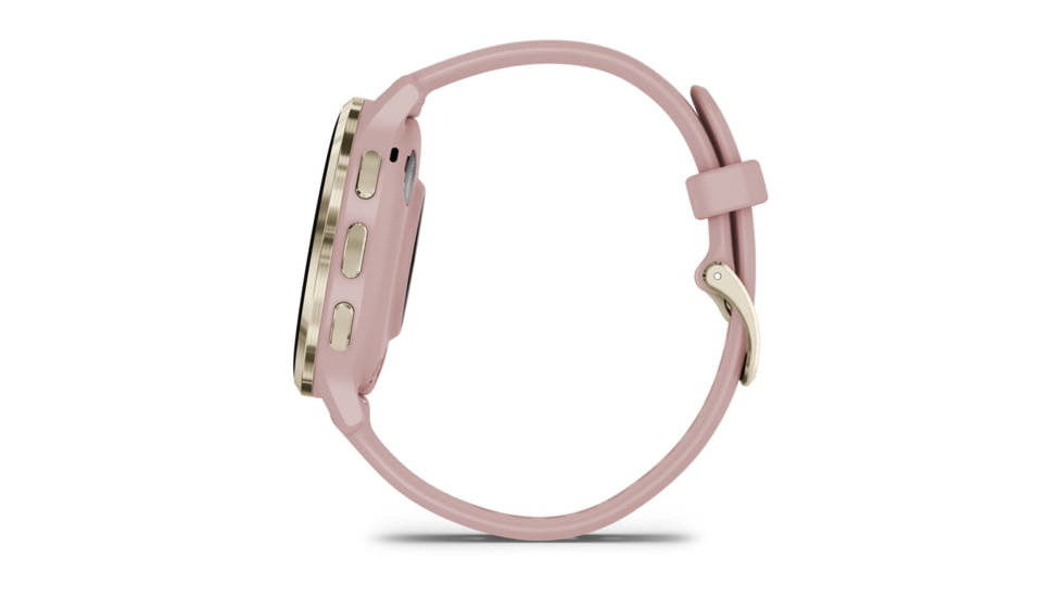 Garmin Venu 3S Watch, Soft Gold Stainless Steel Bezel w/ Dust Rose Case and Silicone Band, 010-02785-03