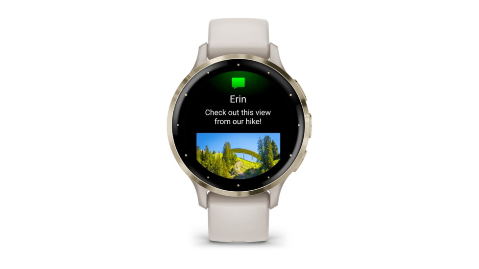 Garmin Venu 3S Watch, Soft Gold Stainless Steel Bezel w/ Ivory Case and Silicone Band, 010-02785-04