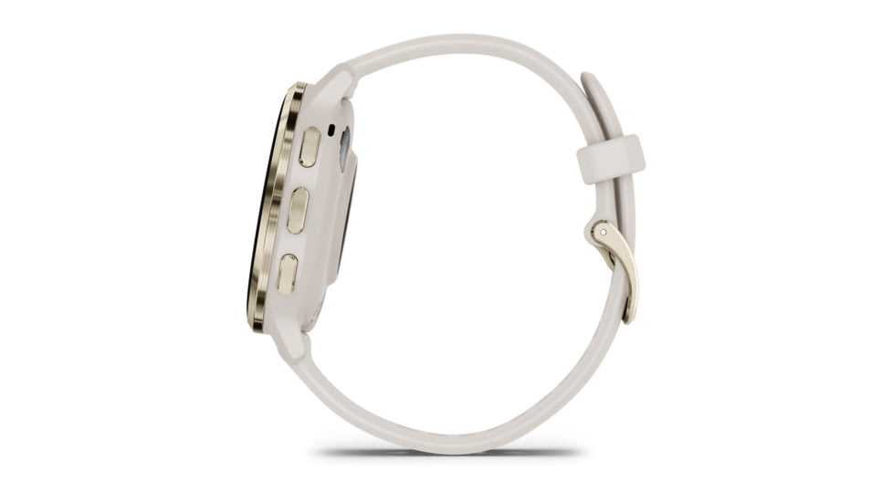 Garmin Venu 3S Watch, Soft Gold Stainless Steel Bezel w/ Ivory Case and Silicone Band, 010-02785-04