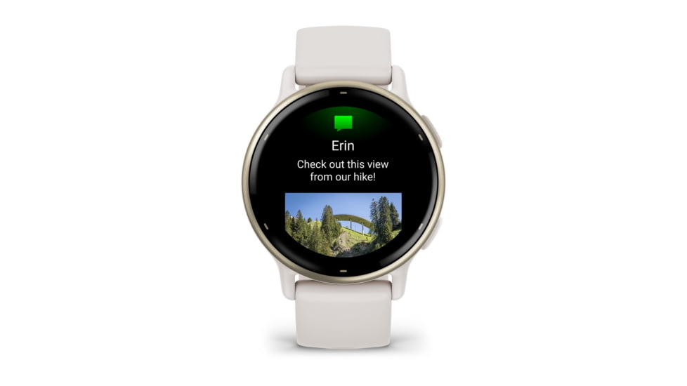 Garmin Vivoactive 5 Watch, Cream Gold Aluminum Bezel w/ Ivory Case and Silicone Band, 010-02862-11
