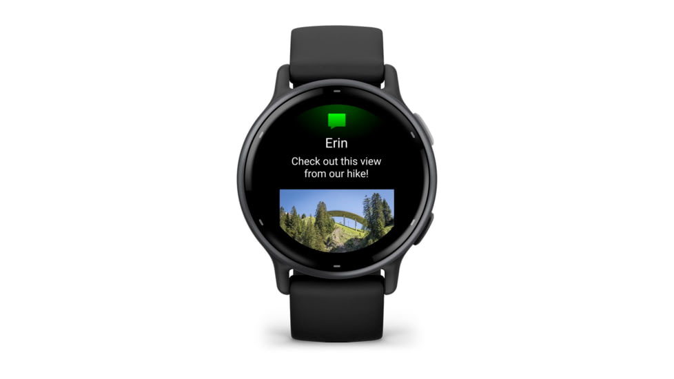 Garmin Vivoactive 5 Watch, Slate Aluminim Bezel w/ Black Case and Silicone Band, 010-02862-10