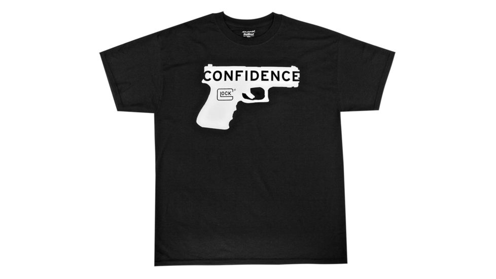 Glock AA44005 Short Sleeve Confidence T-Shirt XXL Cotton/Polyester White/Black