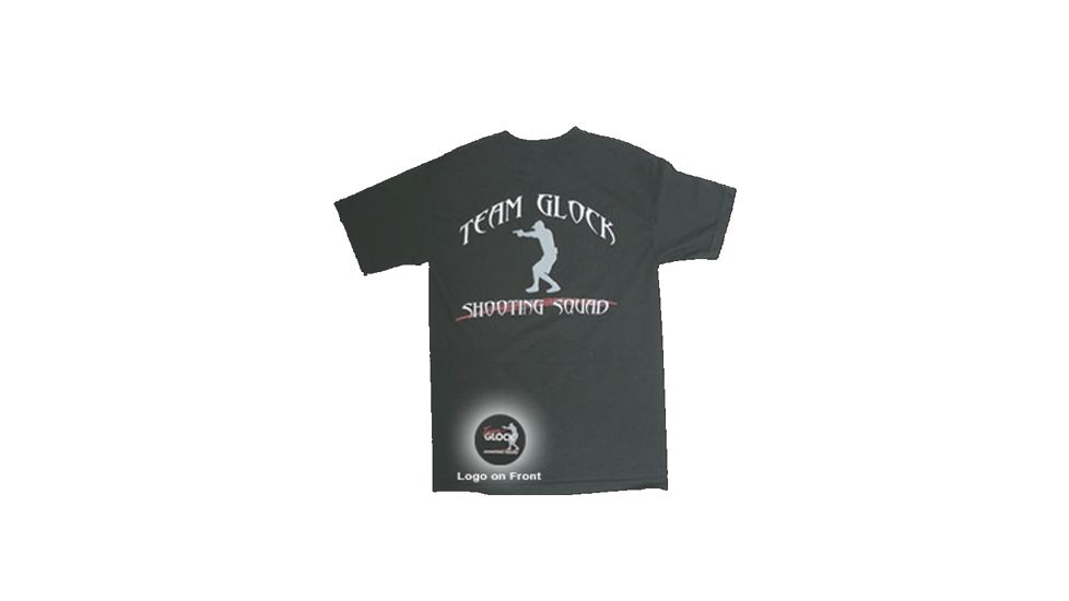 Glock Black Short Sleeve T-Shirt With Team Shooting Squad Slogan Size Medium TG50020