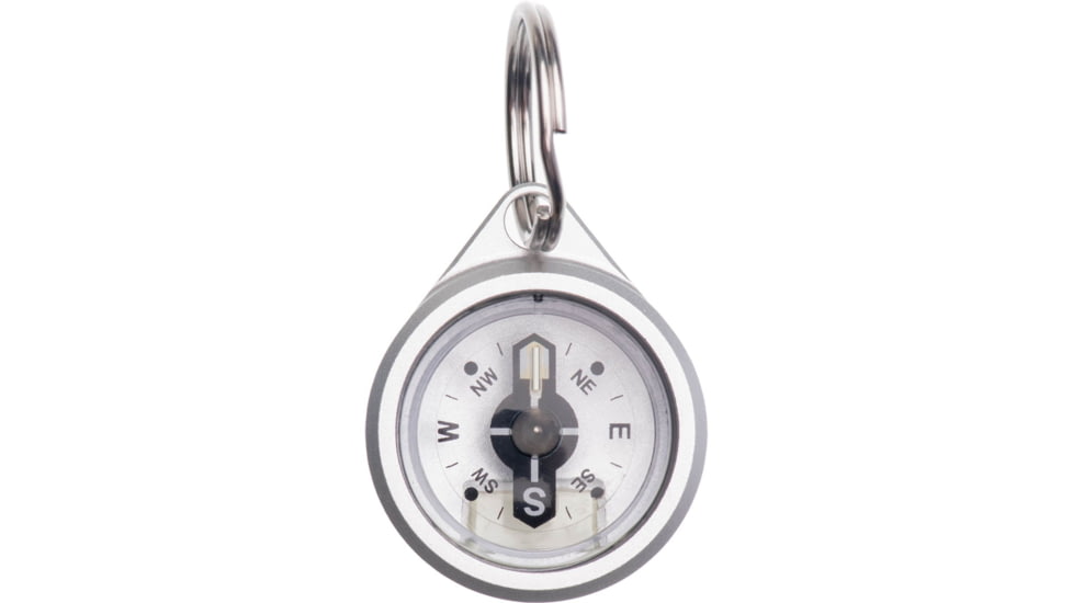 Glow Rhino Waypoint Compass, Tritium Keychain Compass, Aluminum with Satin Finish, COMPASS-001-AL