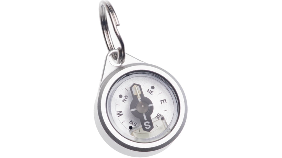 Glow Rhino Waypoint Compass, Tritium Keychain Compass, Aluminum with Satin Finish, COMPASS-001-AL