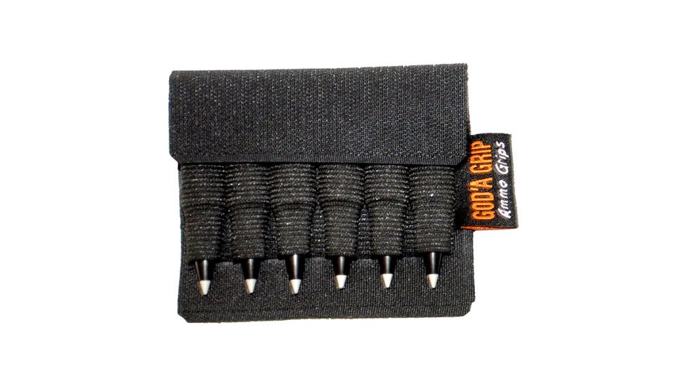 God'a Grip Ammo Grip Standard 6 Shell Holder Black W/ 3m