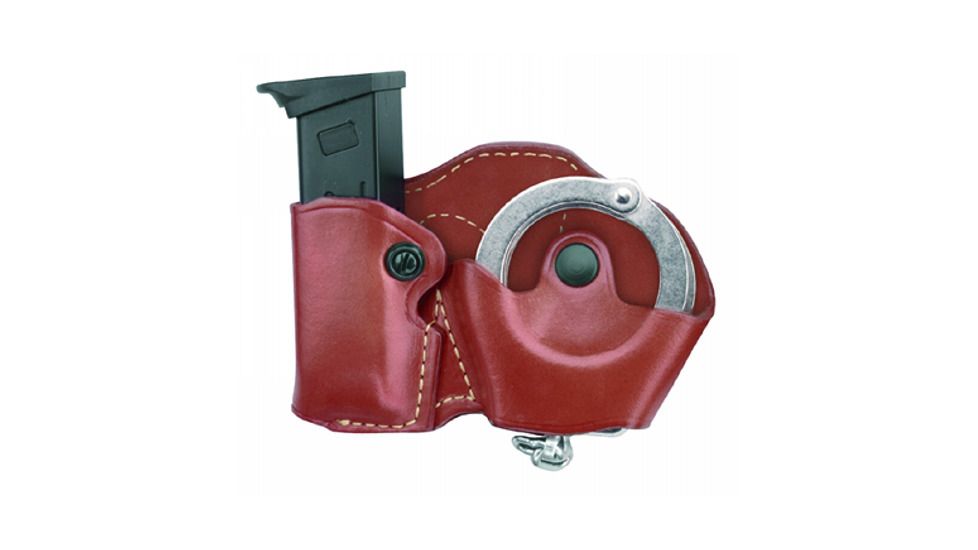 Gould &amp; Goodrich Cuff/Mag Case w/Belt Loops, Beretta 84 &amp; Similar, Left Hand, Chestnut Brown, 841-3LH