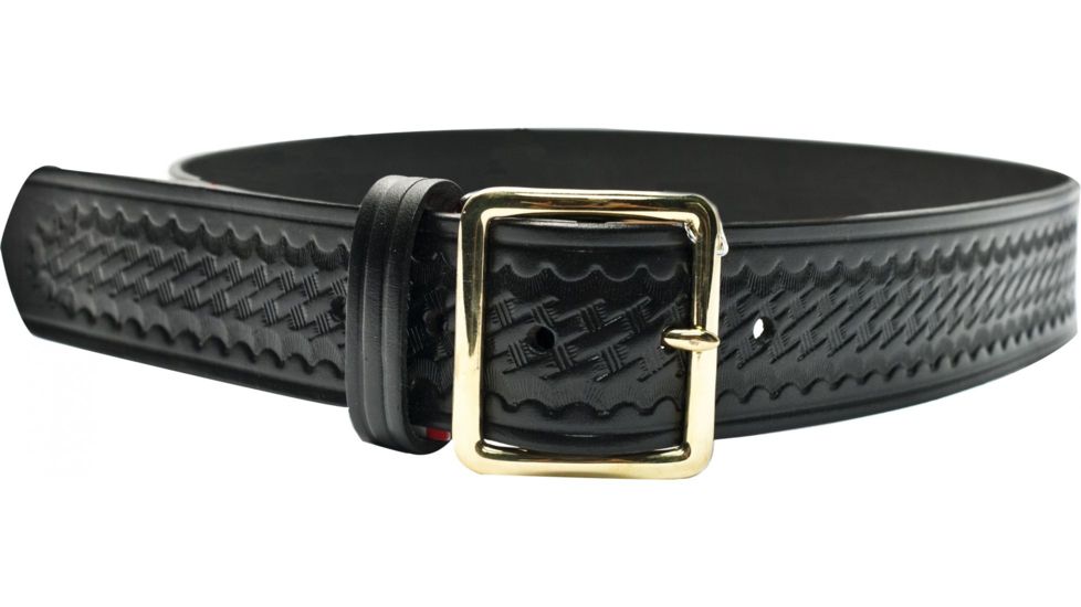 Gould &amp; Goodrich Pants Garrison Belt, 36, Brass Buckle, Black Weave, B52-36WBR
