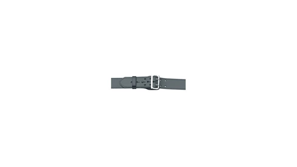 Gould &amp; Goodrich Leather Lined Duty Belt, 58, Nickel Buckle, Black, F/LB59-58