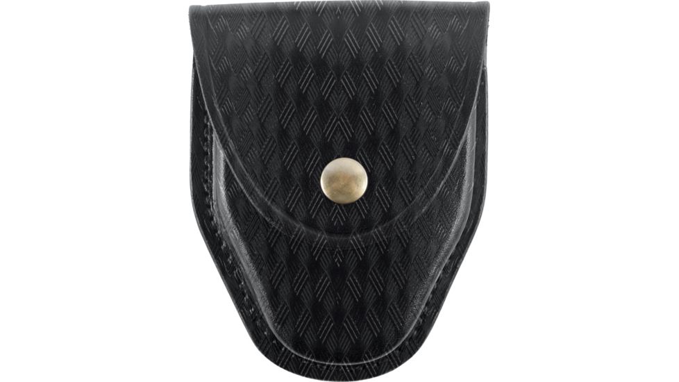 Gould &amp; Goodrich S&amp;W Handcuff Case, Basket Standard Brass Snap, Black Weave, B670WBR