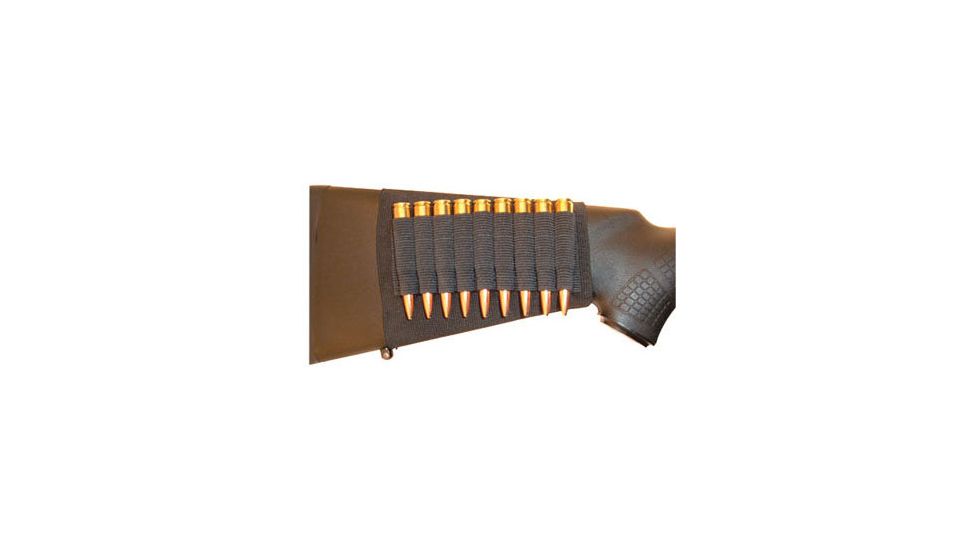 GrovTec US Buttstock Cartridge Shell Holder - Rifle Open Style, 9 Loops, Black, GTAC81