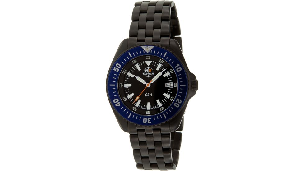 H3 Tactical H3.15018 Green Shadow 1 Mens Watch - Black Dial, Black Bracelet, Blue Bezel