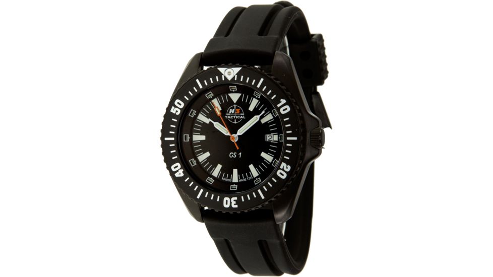 H3 Tactical H3.15010 Green Shadow 1 Mens Watch - Black Dial, Black Rubber Band, Black Bezel 