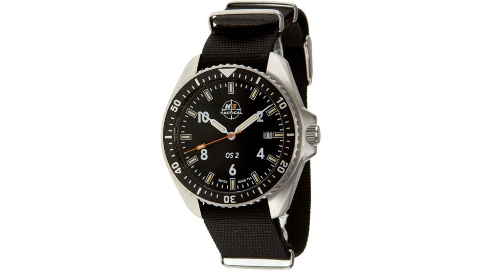 H3 Tactical H3.25110 Orange Shadow 2 Mens Watch Black Dial, Black Cordura band