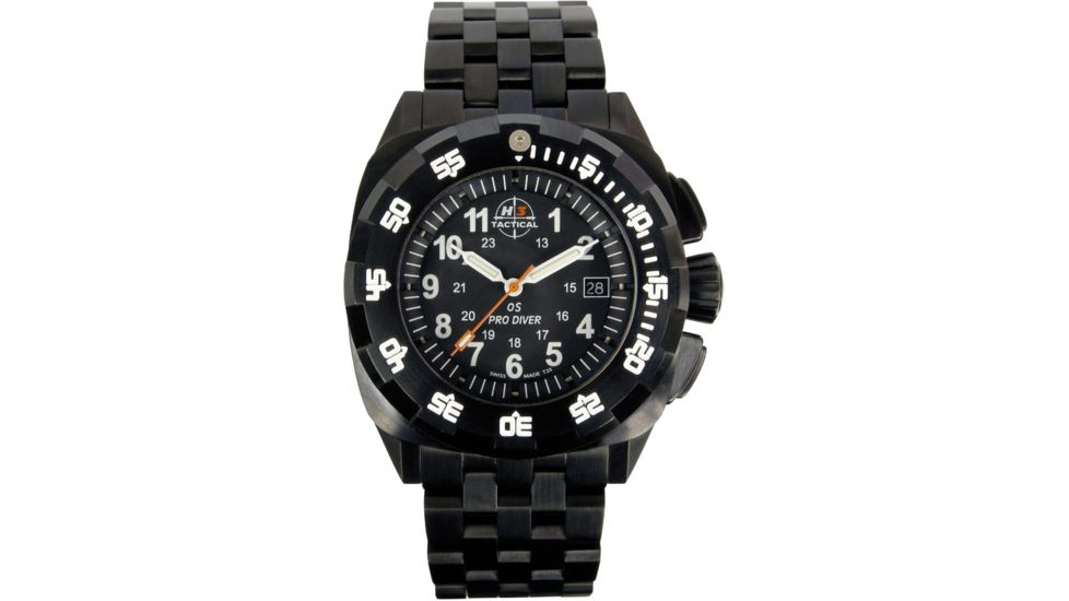 H3 Tactical H3.05017.08 Pro Diver Mens Watch - Orange Triutium Markers 